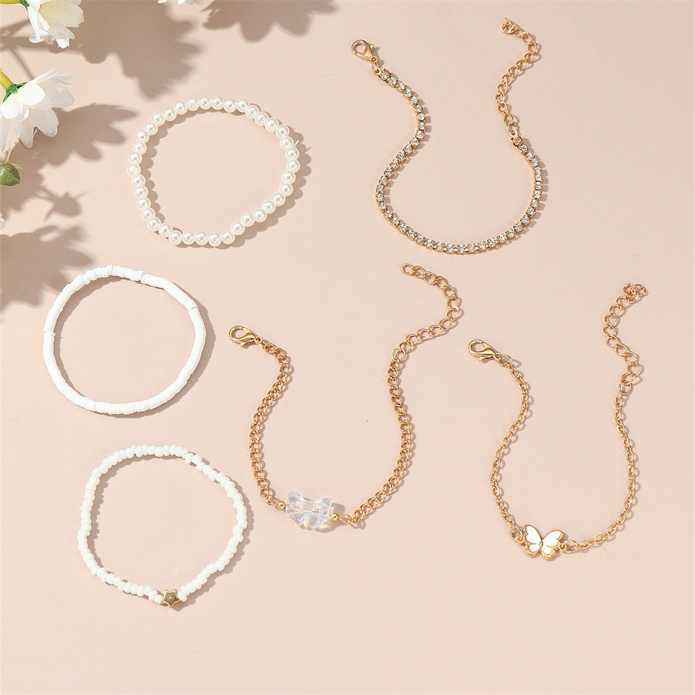 Set di Braccialetti in Resina a Forma di Farfalla Stile Cartone Animato per Bambini, Accessorio di Moda Dolce e Minimalista per Fasce d'Età 3–10