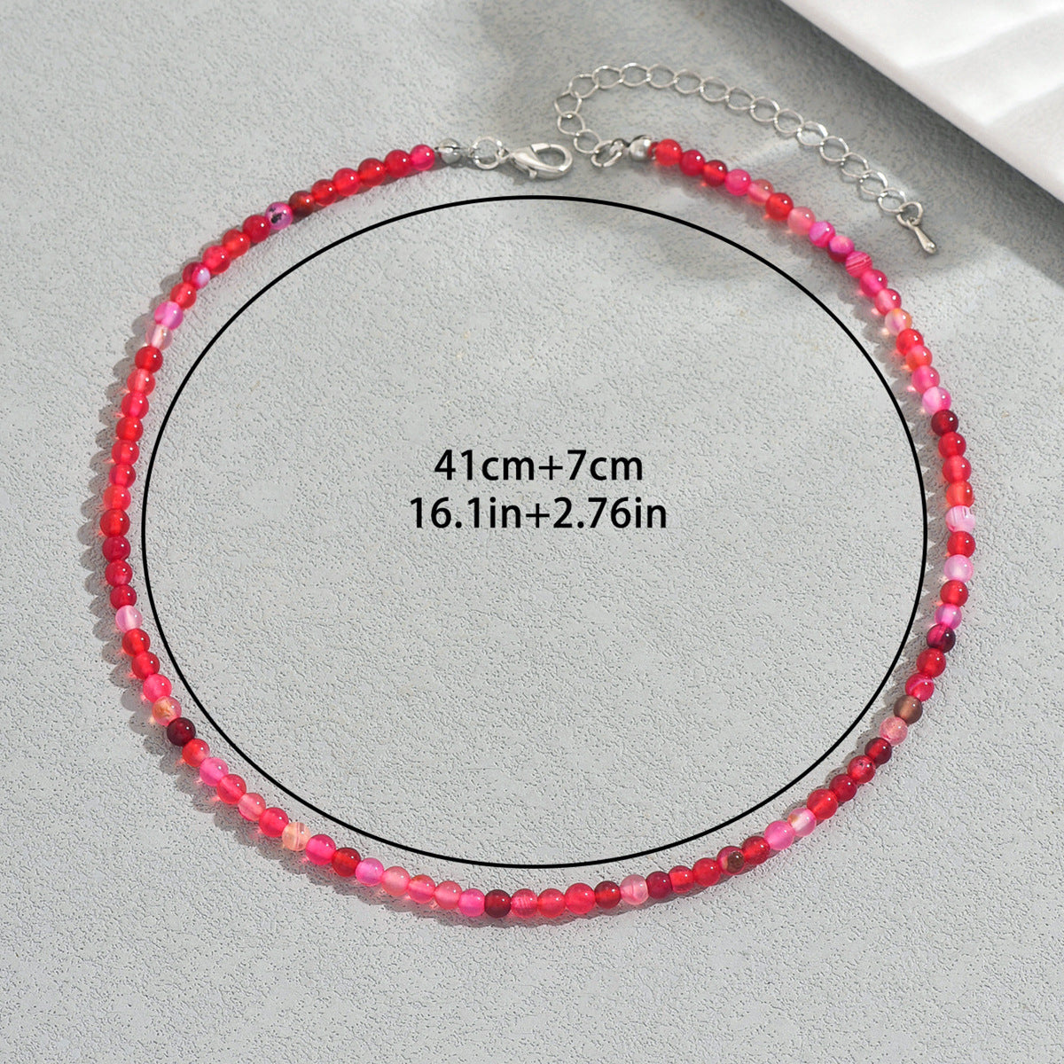 Collar colgante geométrico artístico vintage para mujer con cuentas de piedra natural tejidas a mano en cadena de bola redonda