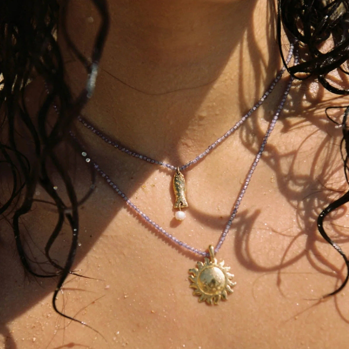 Minimalist Ocean-Themed Necklace with Stainless Steel Fish Starfish and Shell Beads Snake Chain Vacuum Plated 18K Real Gold Finish