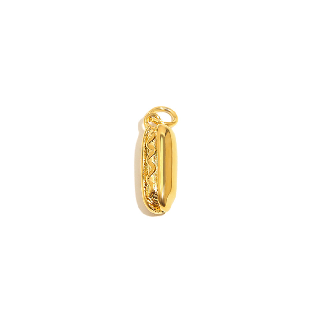 18K Gold Plated Stainless Steel Geometric Donut Charm Bar
