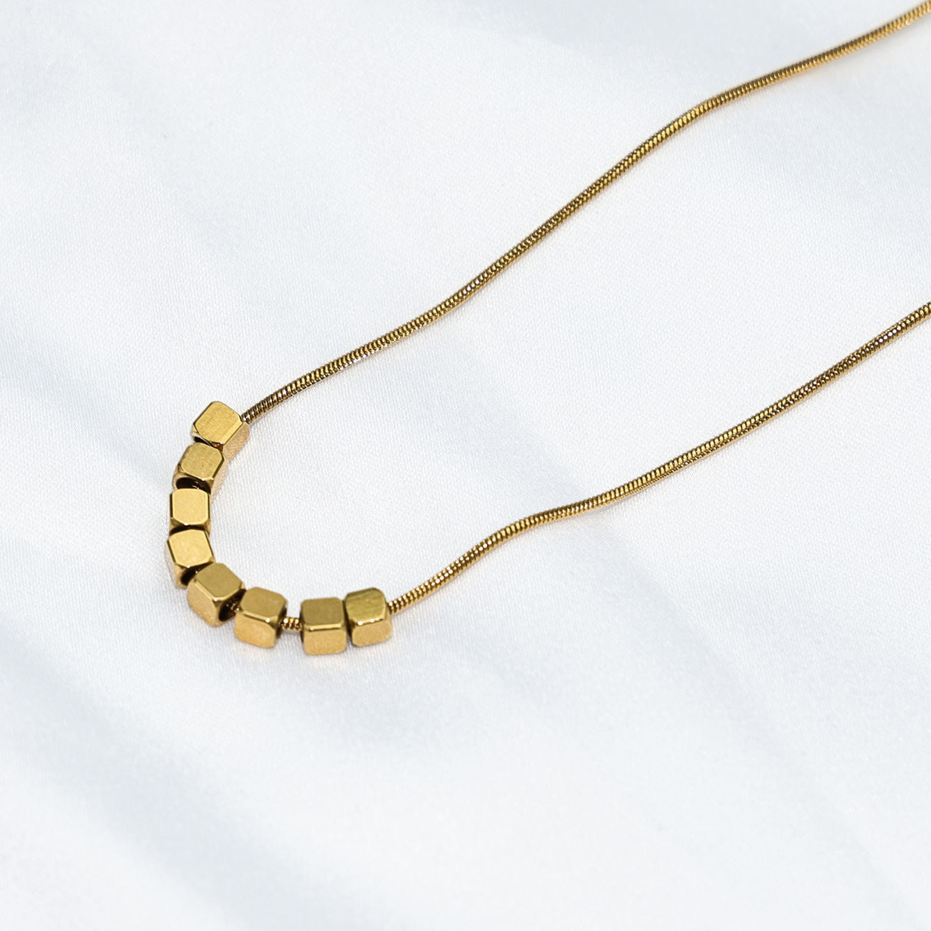 Minimalist Luxury Square Titanium Steel Plated Necklace for Women