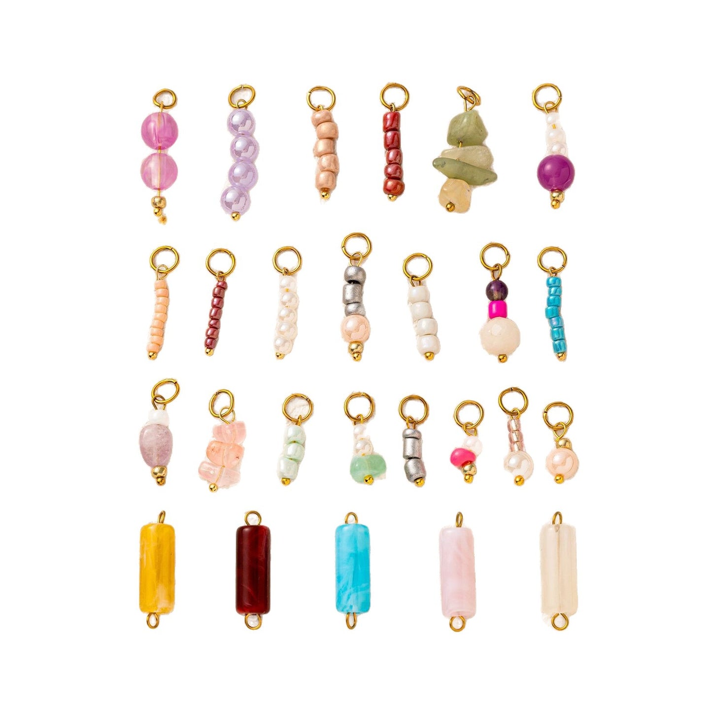 Ethnic Oval Acrylic Pendant Stainless Steel 18K Gold Plated PVD Ball Chain Charm Bar Unisex