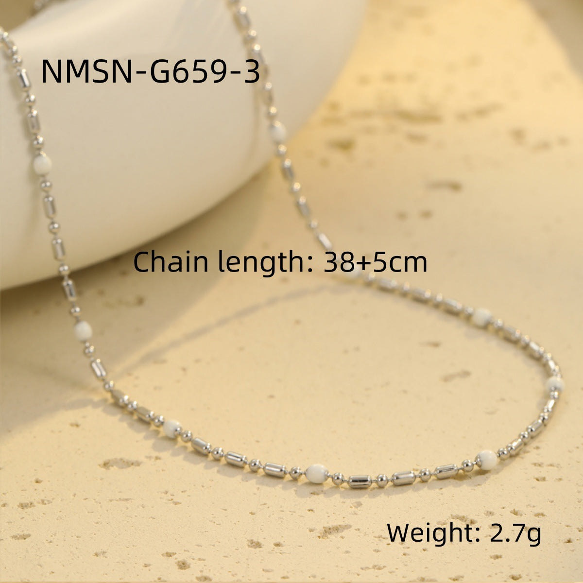 Collar Minimalista con Guardapelo de Acero de Titanio con Acabado Esmaltado y Detalle de Perla para Mujer