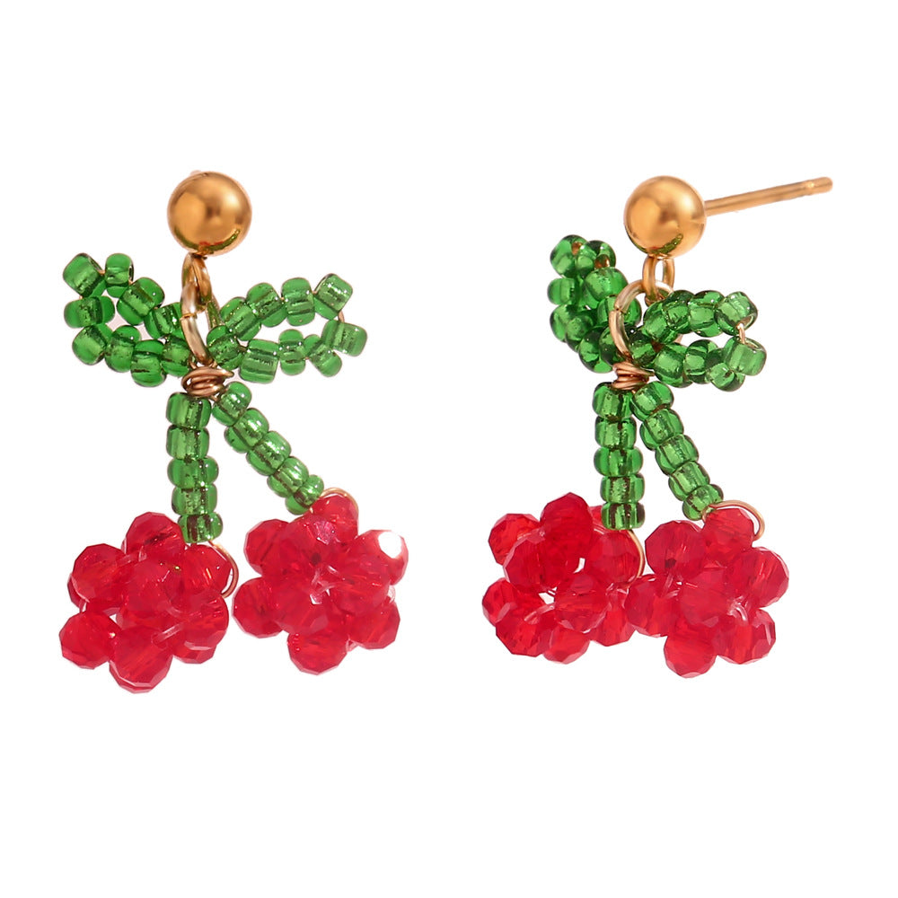 Orecchini alla moda in acciaio inossidabile a forma di fiocco con placcatura in oro 18 carati da donna, fresco stile estivo