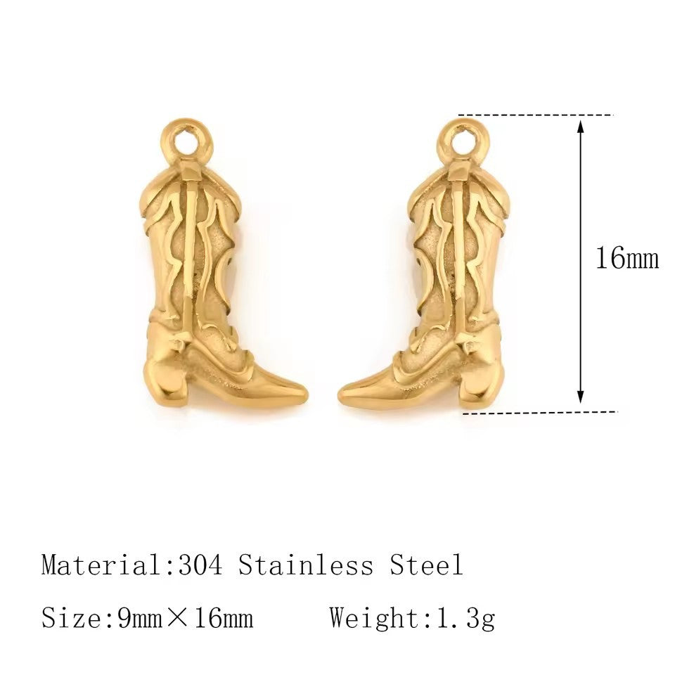 Vintage 18K Gold Plated Stainless Steel Fruit Pendant Charm Bar for Women