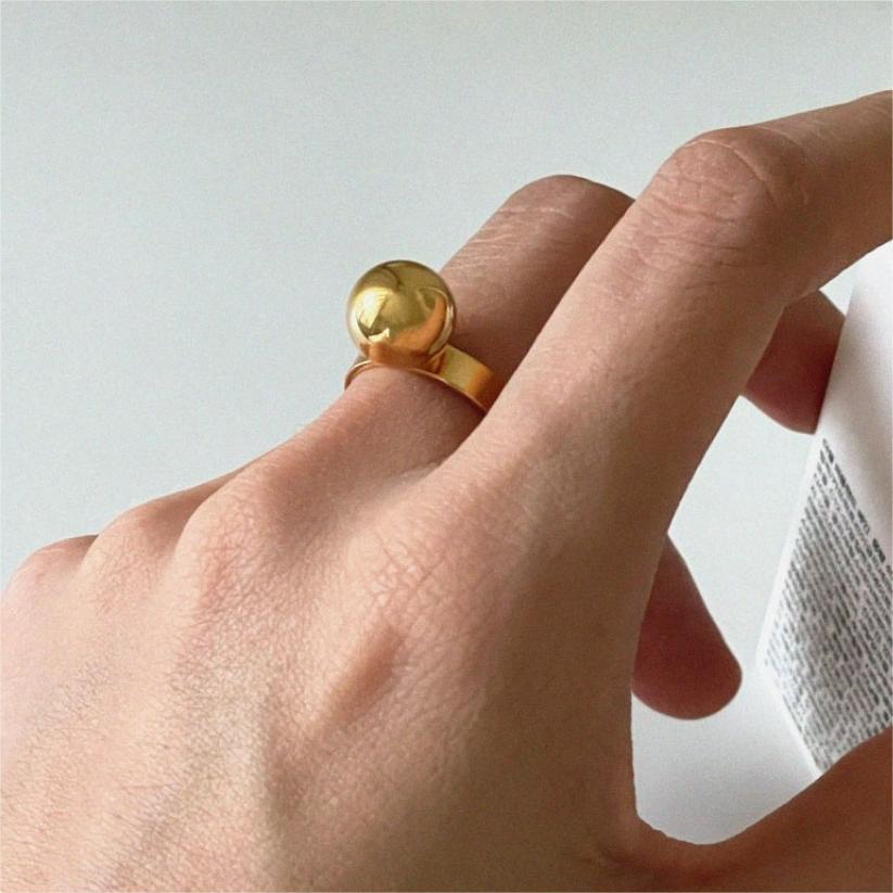Anello da donna in argento sterling 925 a cuore geometrico minimalista