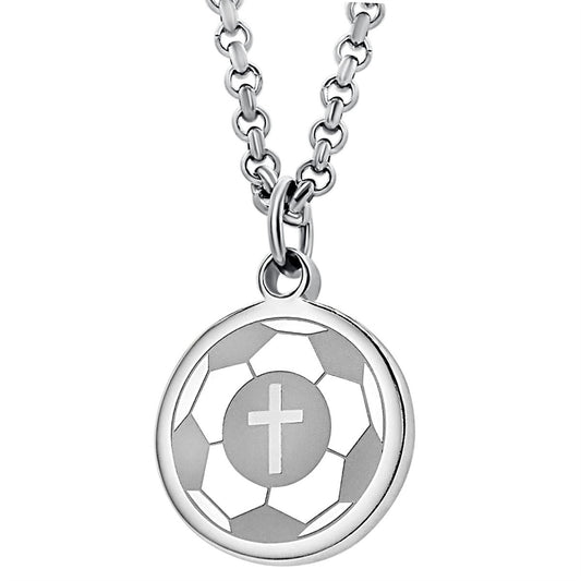 Collana girocollo da donna con ciondolo rotondo geometrico minimalista in acciaio al titanio con finitura lucida e catena a O