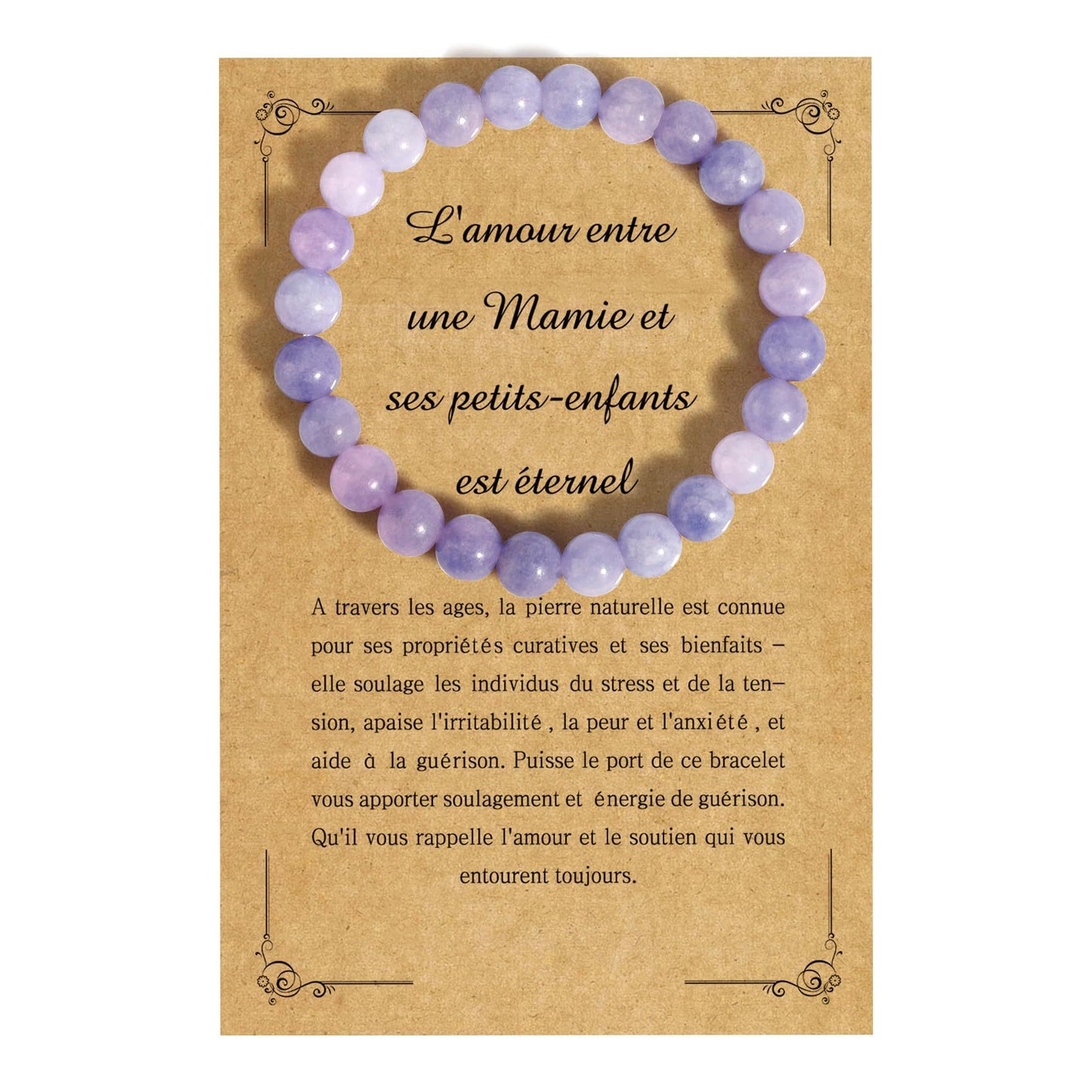 8mm Natural Stone Beaded Bracelet with Amethyst, Amazonite, Strawberry Quartz and Agate for Unisex