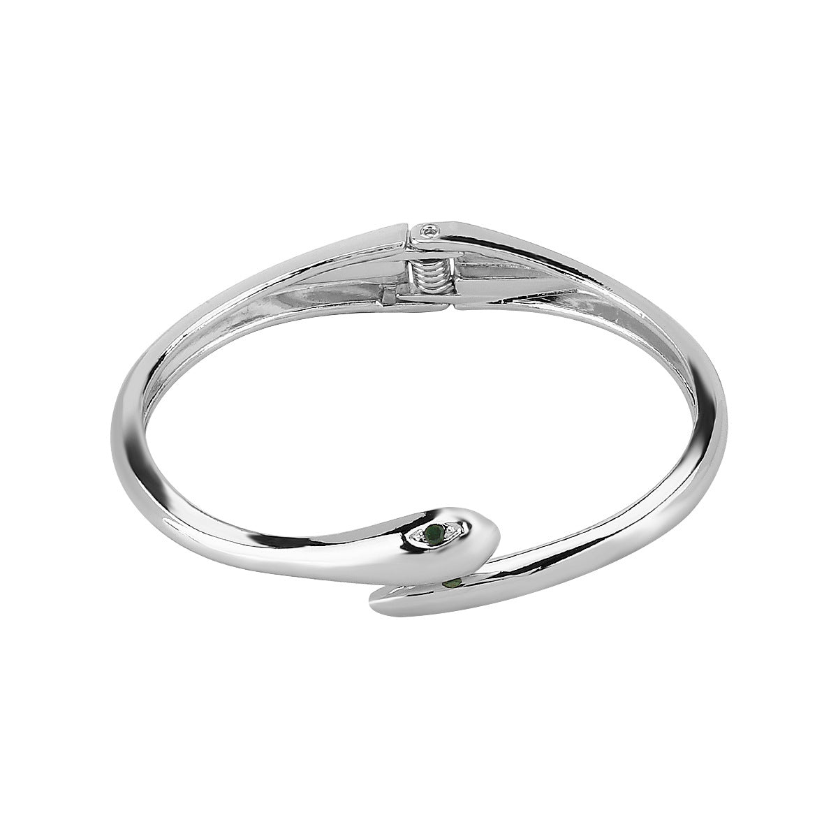 Elegante pulsera de aleación pulida con forma de serpiente para mujer con cierre de resorte