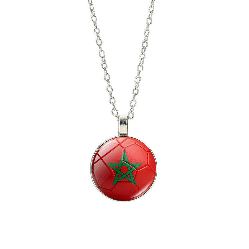Collana Unisex Casual con Pendente Rotondo Geometrico in Cristallo, Placcato in Lega, con Catena a Cavo