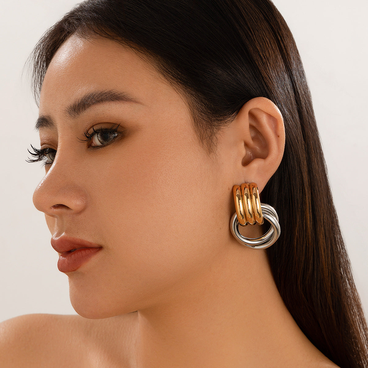 Vintage Geometric Alloy Plated Earrings for Women