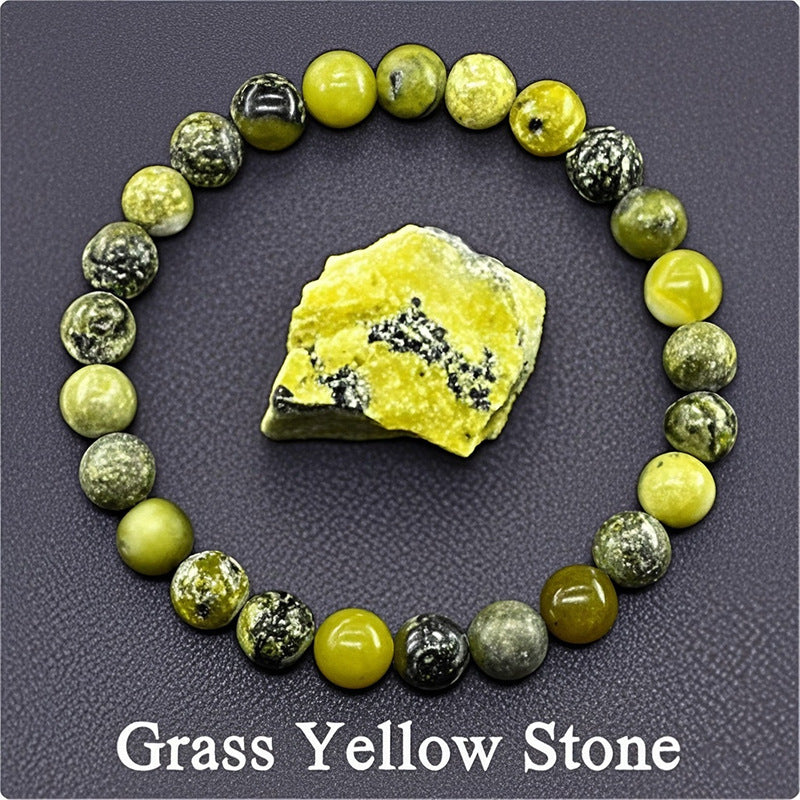 8mm Round Sunstone Rose Quartz Tiger Eye Agate Crystal Beaded Bracelet Unisex Geometric Handmade Jewelry