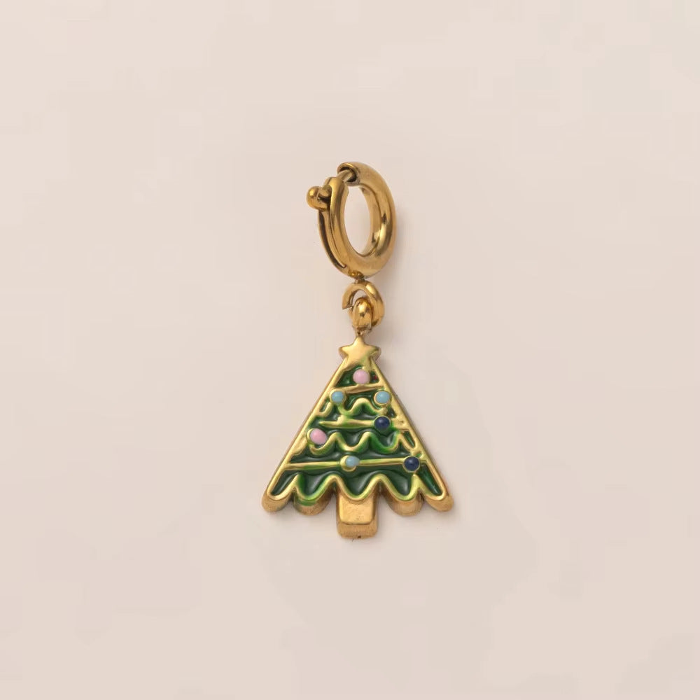Vintage 18K Gold Plated Titanium Steel Heart Geometric Pendant Necklace with Cable Chain for Unisex DIY Charm Bar