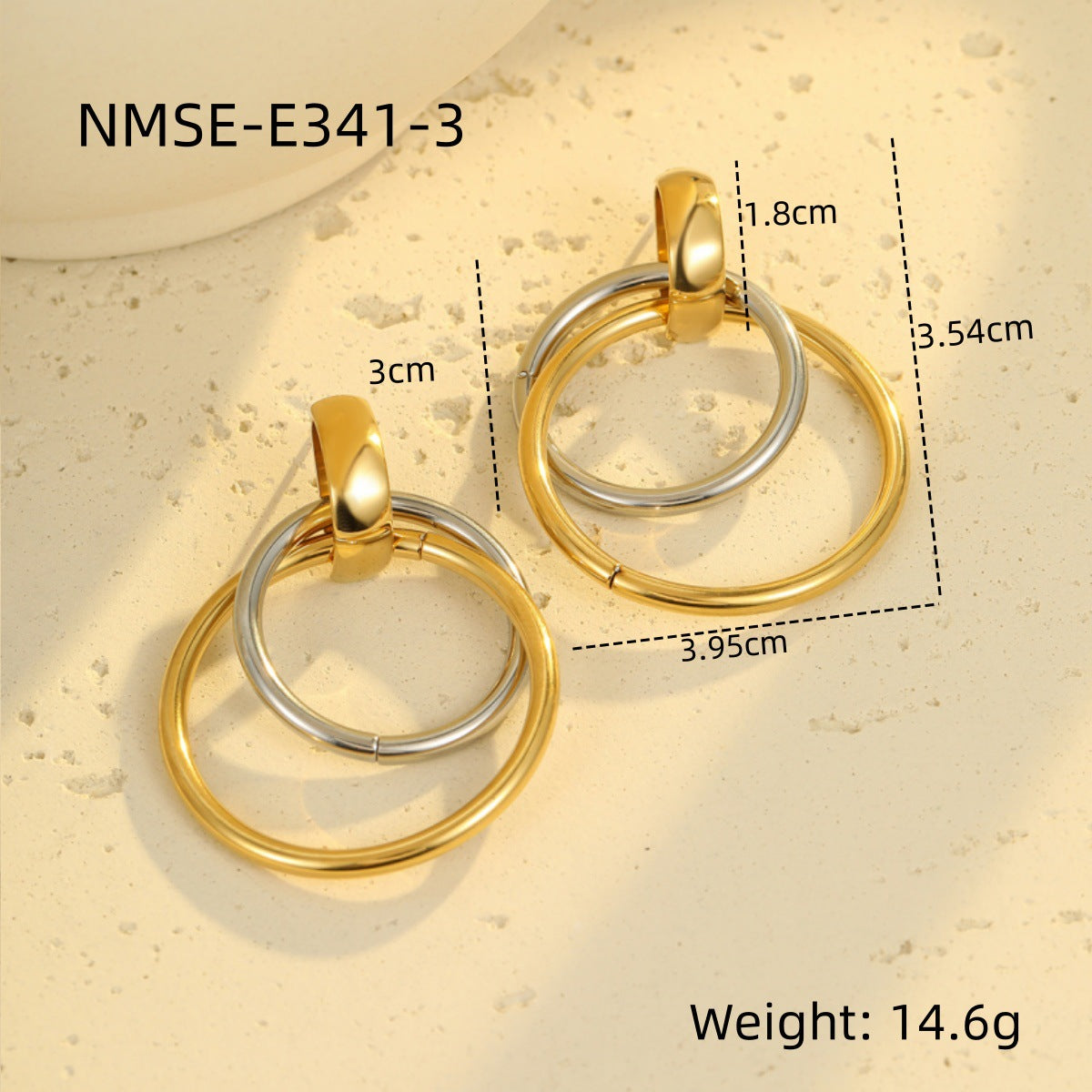 Pendientes de aro minimalistas geométricos de acero inoxidable con chapado en oro y plata para mujer