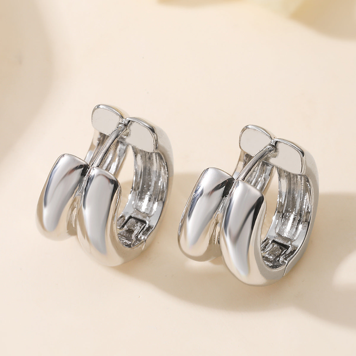 Vintage Geometric Gold Plated Brass Earrings for Women