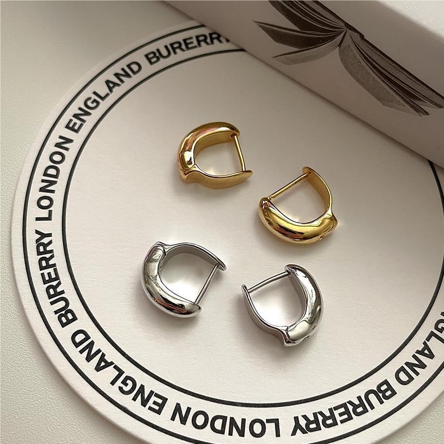 Pendientes de Aro Minimalistas de Plata de Ley 925 Bañados en Plata con Formas Geométricas, Letras y Números para Mujer