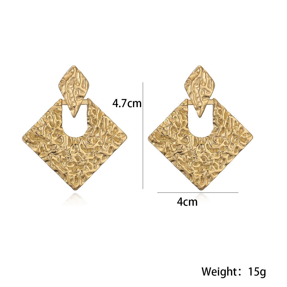 Minimalist Elegant 18K Gold Plated Geometric Stainless Steel Drop Earrings for Women