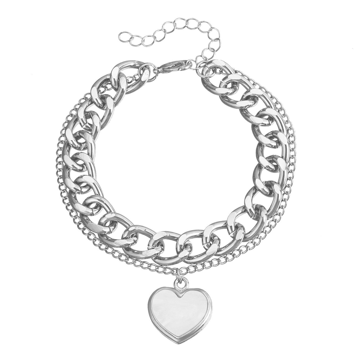 Pulsera geométrica minimalista de aleación para mujer con imitación de nácar blanco y acabado chapado