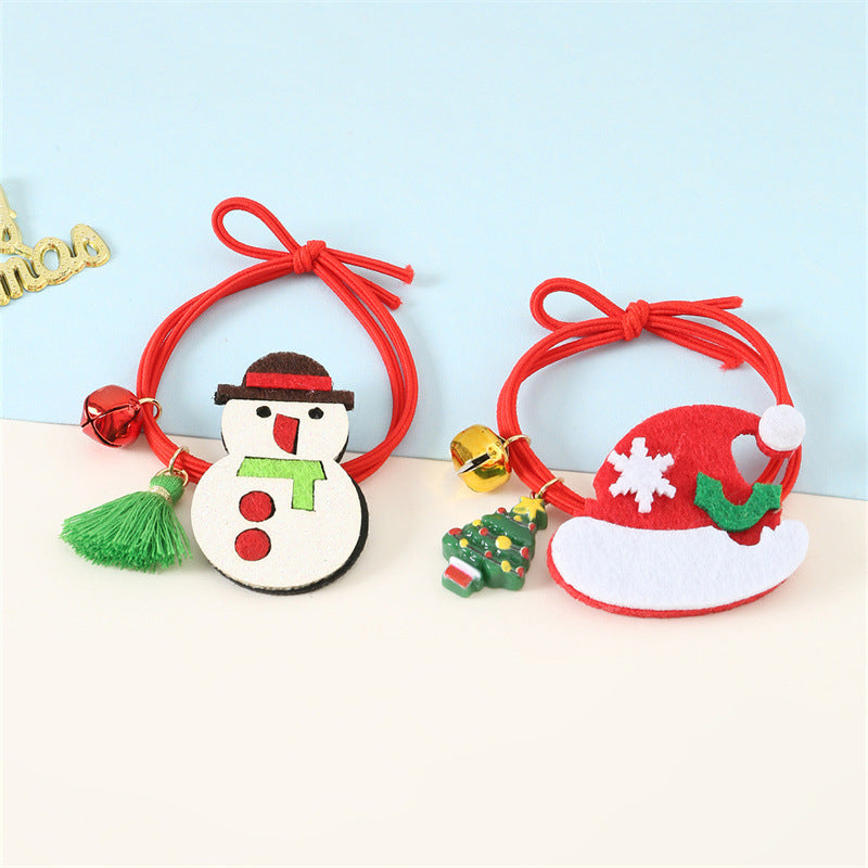 Fermacapelli per bambini con nappa a campana a forma di pupazzo di neve e albero di Natale in metallo