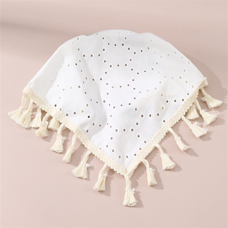 Diadema triangular de encaje floral dulce para niñas con forma geométrica y revestimiento de resina transparente