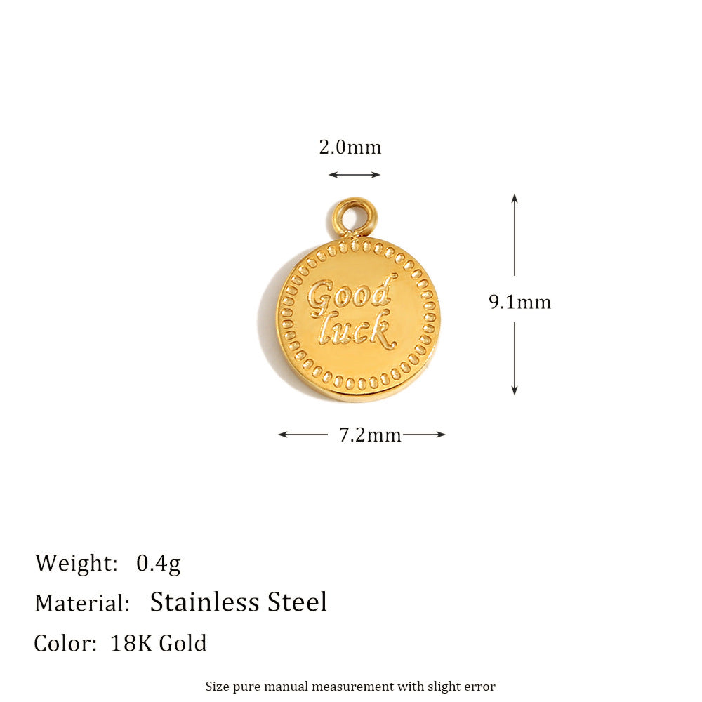 Ciondolo Floreale Minimalista in Acciaio Inossidabile con Placcatura in Oro 18K e Dettagli in Smalto