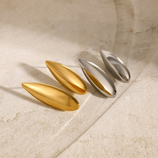 Minimalist 18K Gold Plated Teardrop Stainless Steel Earrings