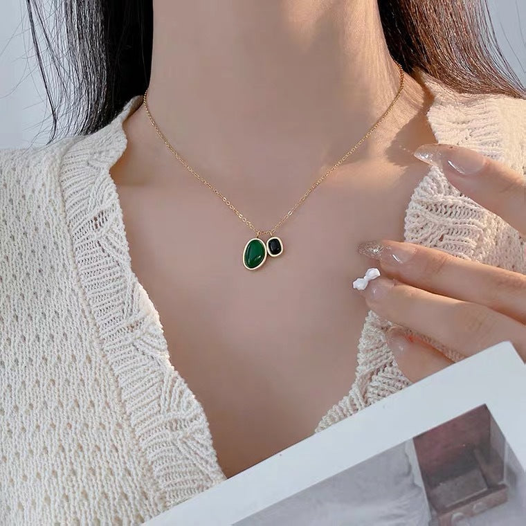 Minimalist Irregular Geometric Titanium Steel Necklace for Women with Cross Chain Design