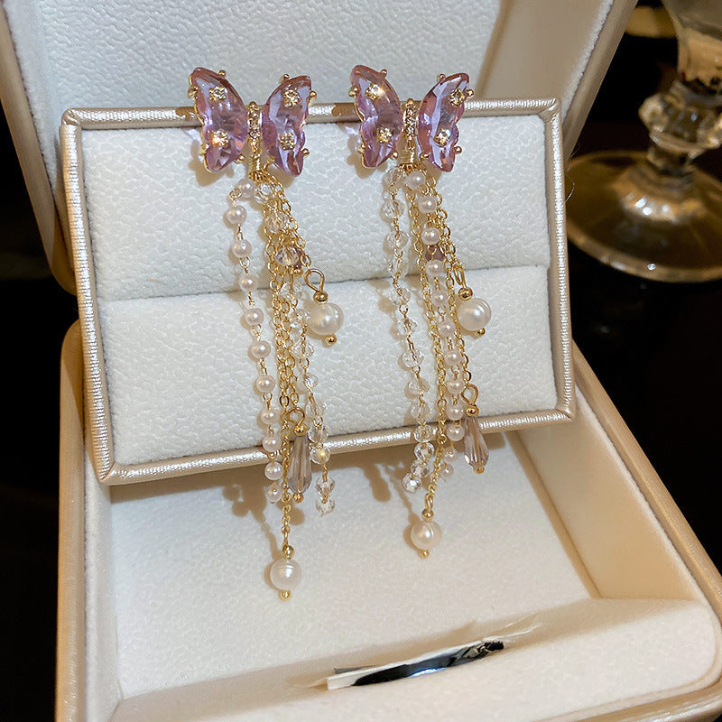 Orecchini in Stile Barocco a Forma Floreale con Strass e Perni in Acciaio Inossidabile per Donna