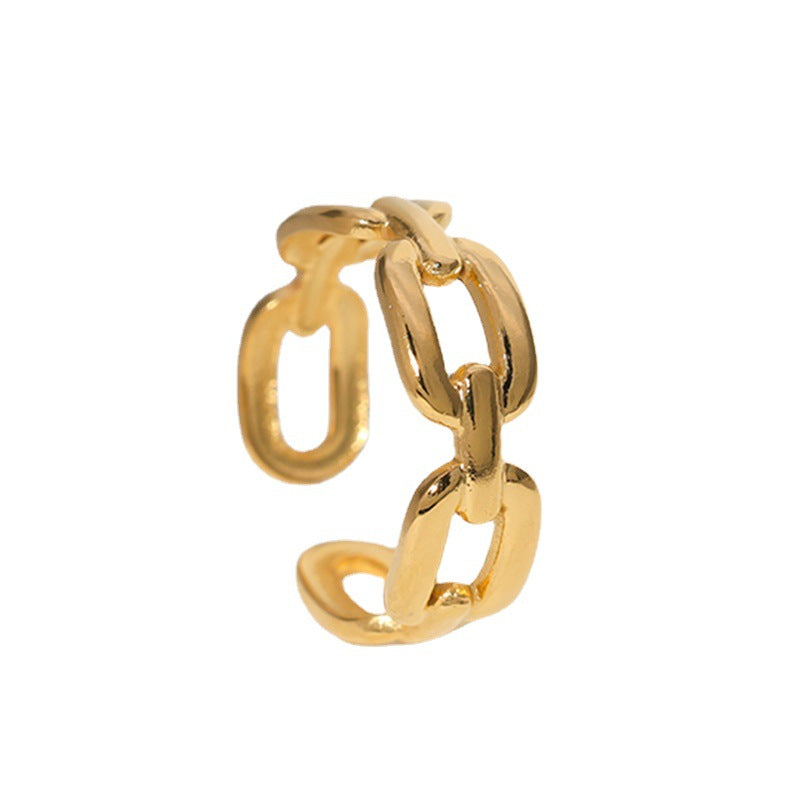 Anillo Minimalista Geométrico Ajustable de Titanio y Acero para Mujer y Hombre Banda de Acero Inoxidable Galvanizado