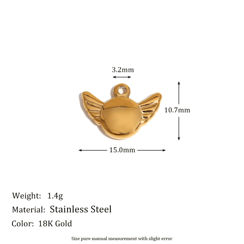 Vintage-Style Oval Charm Pendant in Stainless Steel with 18K Gold Plating for DIY Jewelry Making