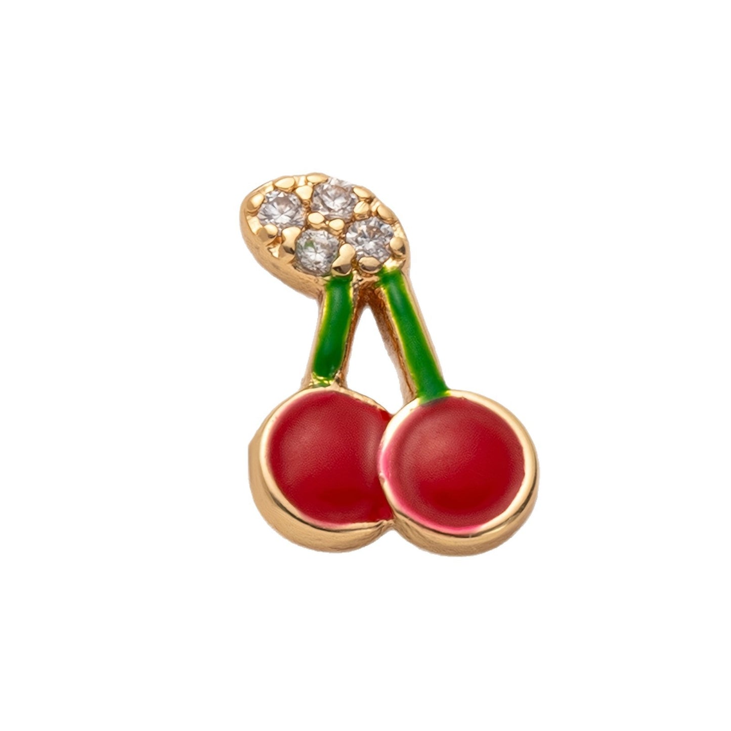 Minimalist Floral Print Brass PVD Plated Charm Bar
