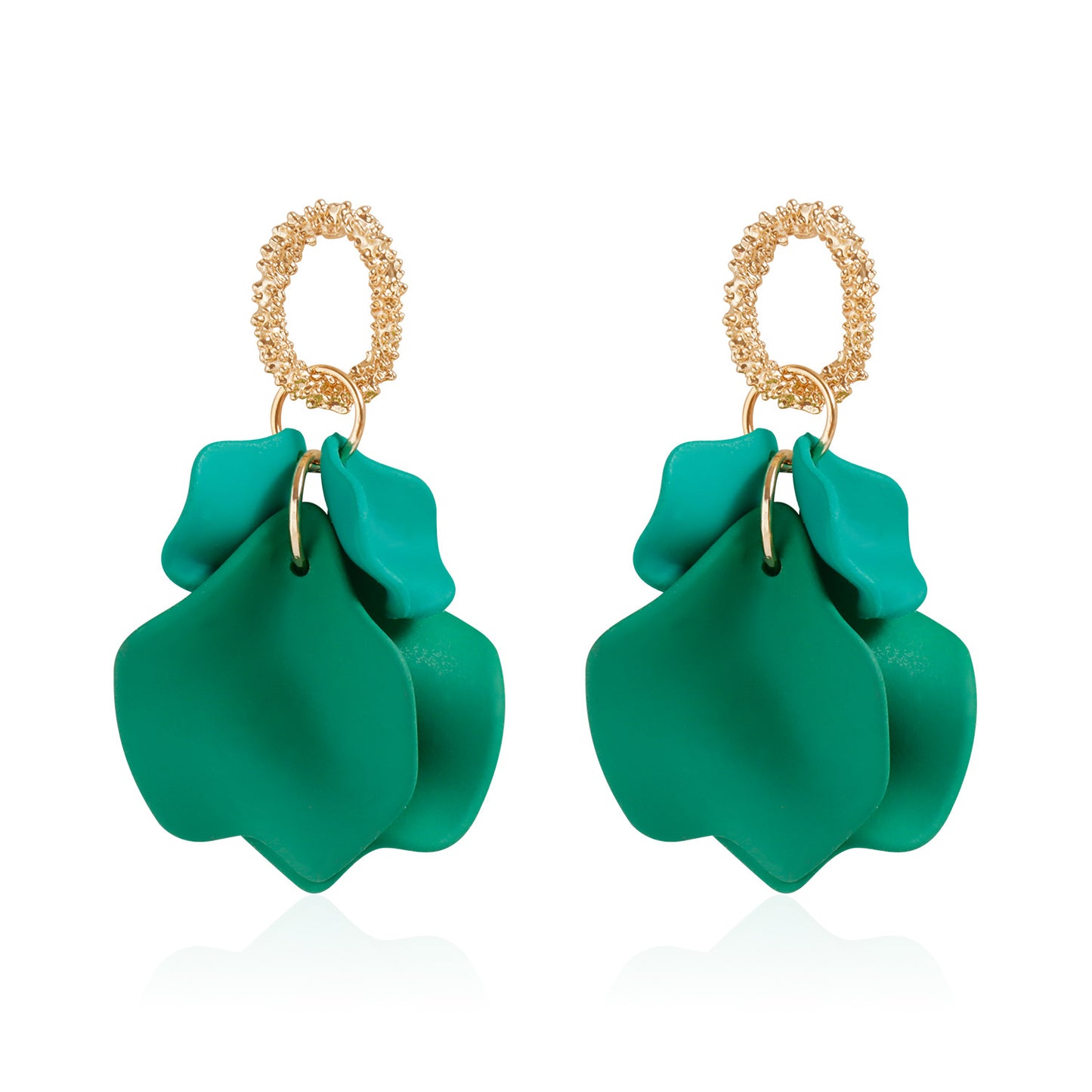 Vintage Floral Geometric Zinc Alloy Stud Earrings for Women with Plated Finish and Soft Garden-Inspired Design