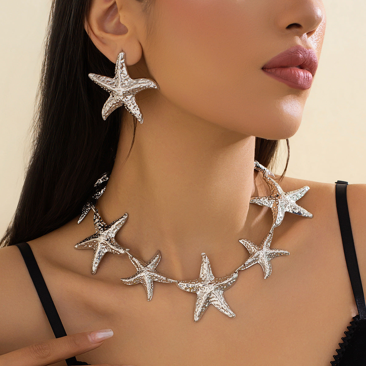 Fashion Plated Alloy Starfish Pendant Necklace for Women