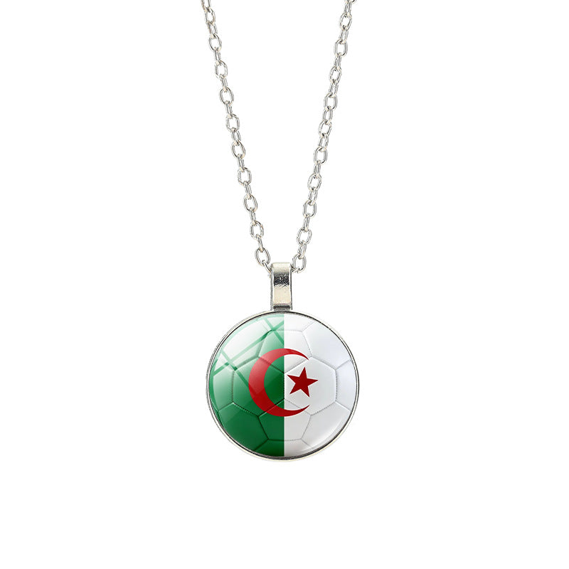Collana Unisex Casual con Pendente Rotondo Geometrico in Cristallo, Placcato in Lega, con Catena a Cavo