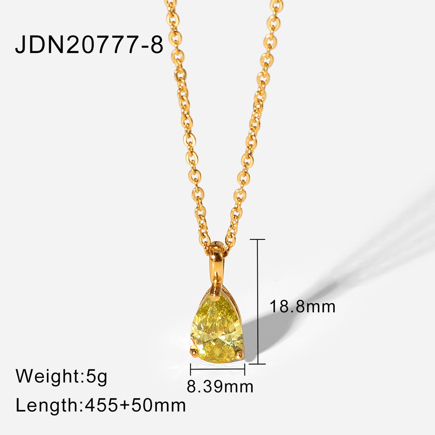 Collana con Pendente Geometrico in Acciaio Inossidabile con Placcatura in Oro 18K e Accenti di Zirconi per Donna