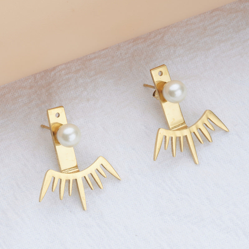 Minimalist Stainless Steel Dangle Earrings for Women with Plated Finish