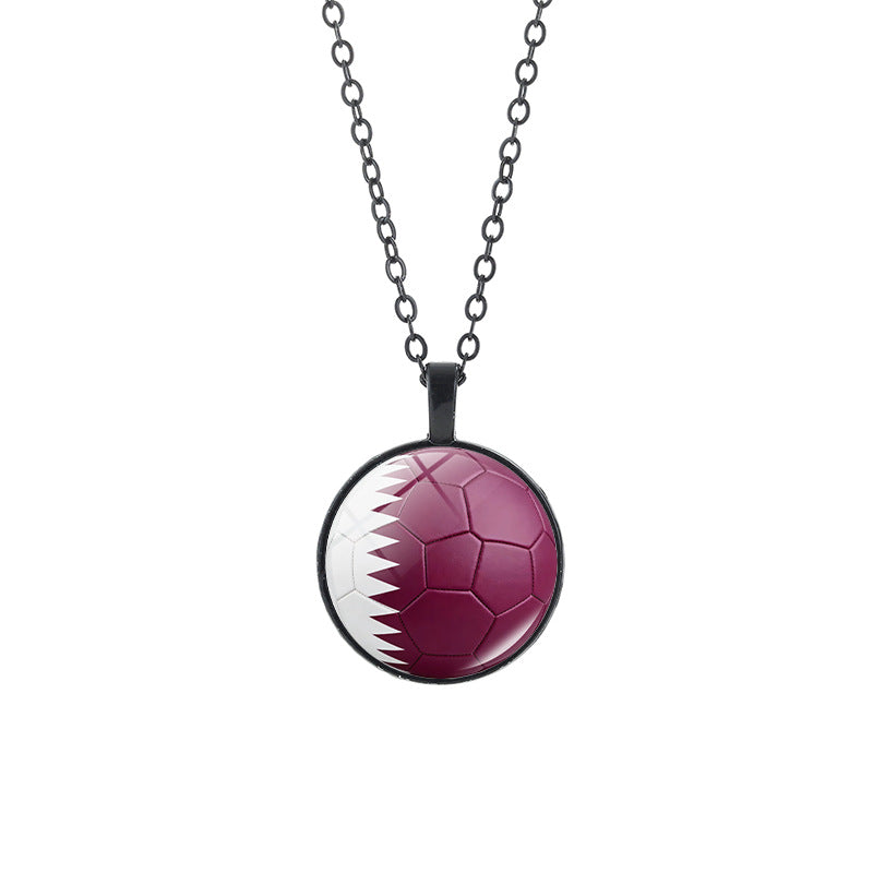 Collana casual in lega placcata con ciondolo in cristallo nero, catena a cavo unisex