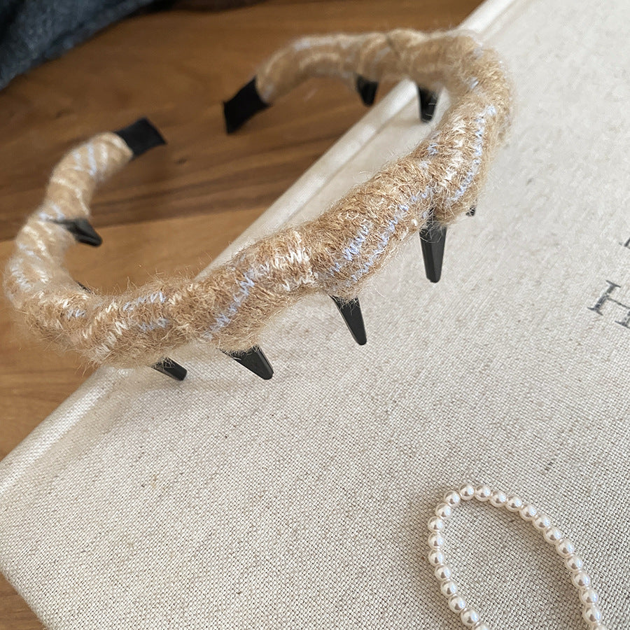 Diadema Ondulada Retro de Acrílico para Mujer con Forma Ovalada y Diseño Geométrico, Accesorio para el Cabello Hecho a Mano y a la Moda
