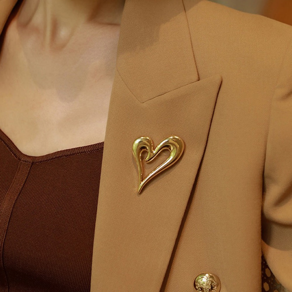 Broche con diseño de elefante, corazón, hoja de arce y formas geométricas, de aleación plateada, estilo dulce y atrevido
