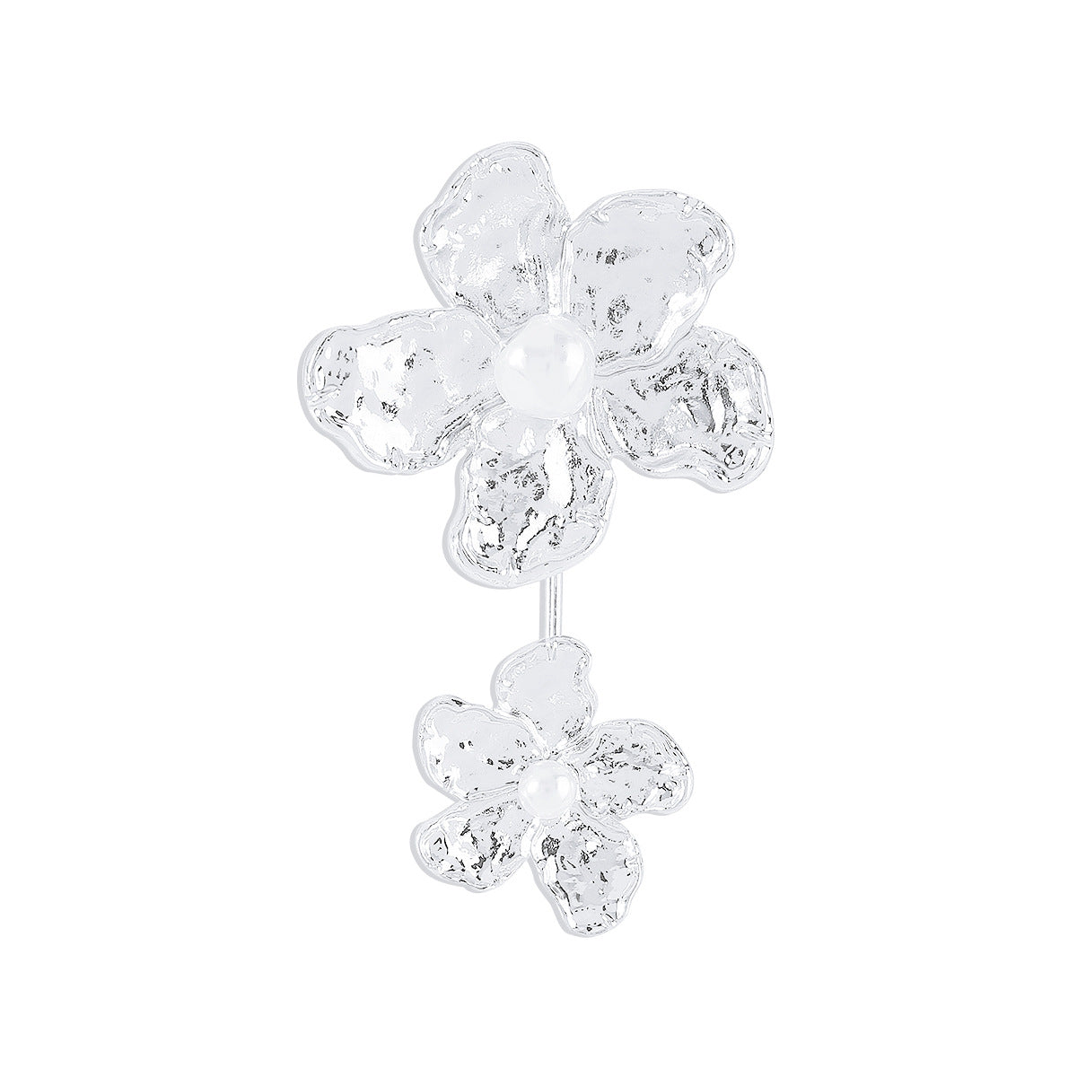 Anello in lega floreale dolce e audace con perla sintetica e finitura placcata da donna