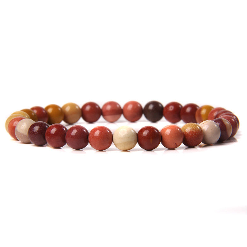 Elegant Casual Geometric Natural Agate Beaded Bracelet Unisex 6mm