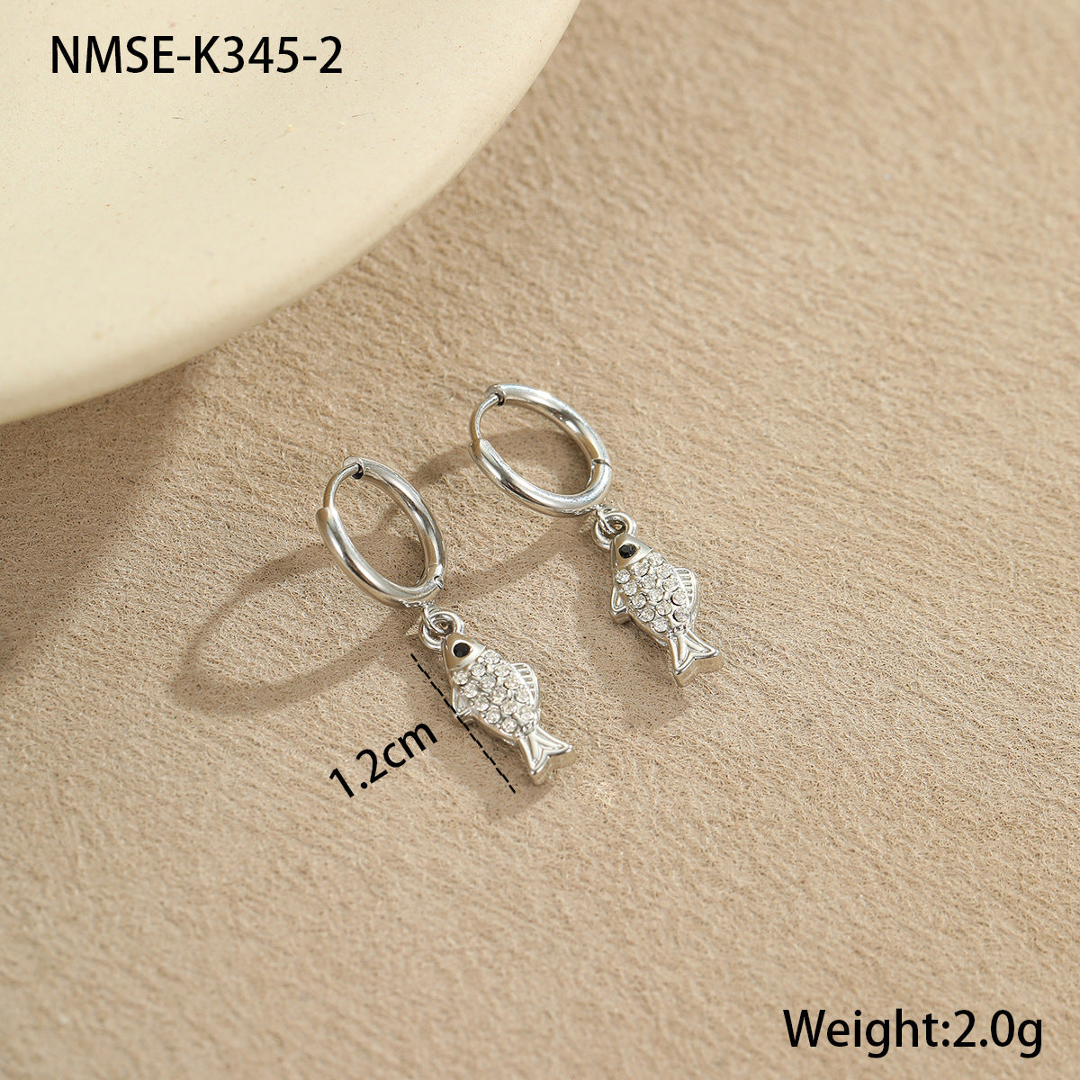 Pendientes de Acero Inoxidable con Forma de Estrella de Mar y Concha con Incrustaciones de Diamantes de Imitación para Mujer