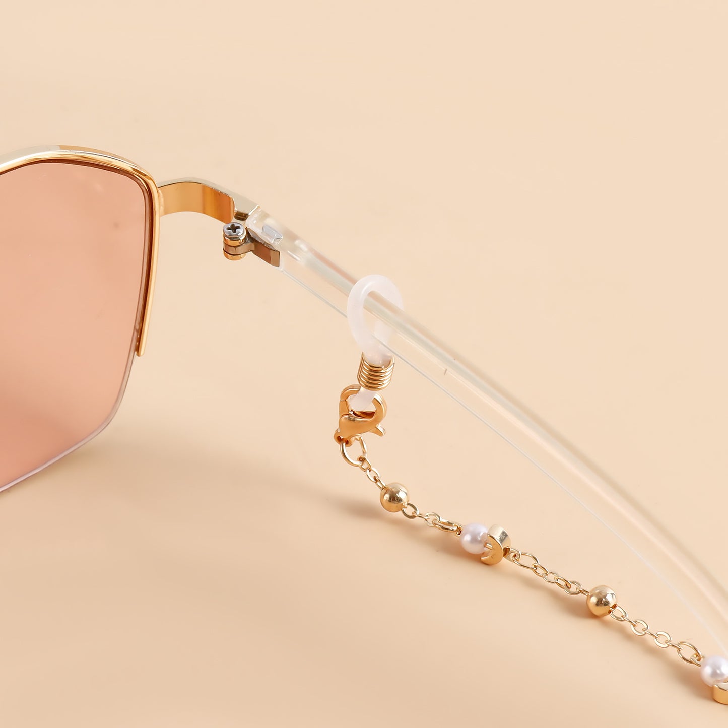 Luxury Minimalist Moon Alloy Chain with Imitation Pearl