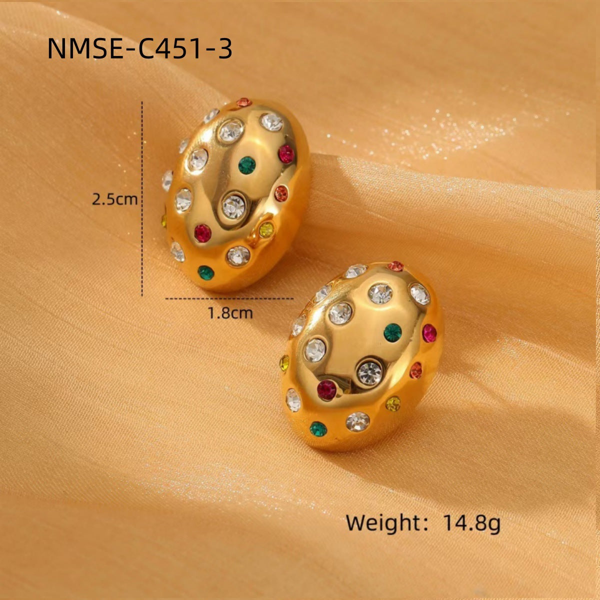 Pendientes de acero inoxidable con forma de gota de agua, incrustaciones de circonio y chapado en oro para mujer