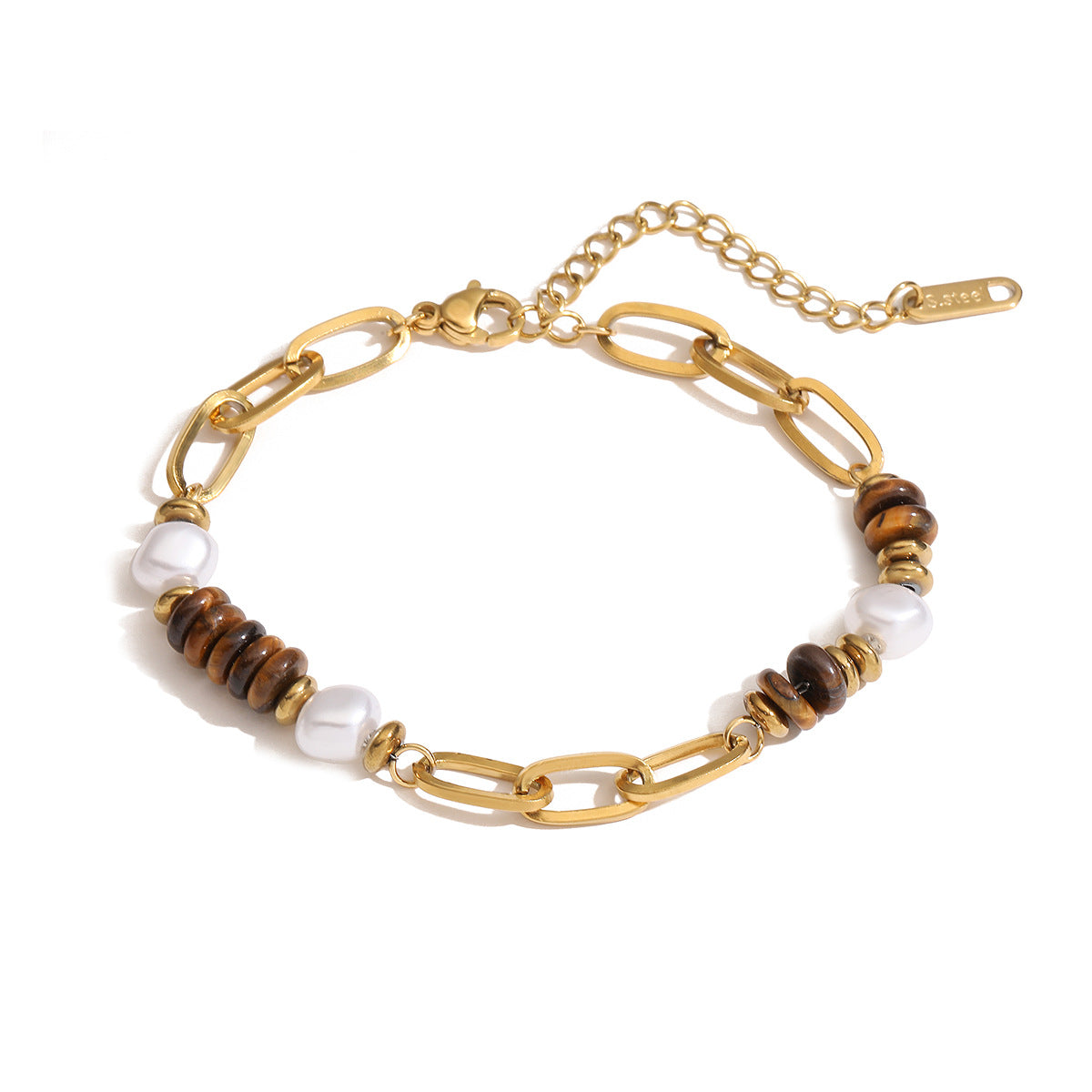 Geometric Gold Plated Stainless Steel Bracelet for Women