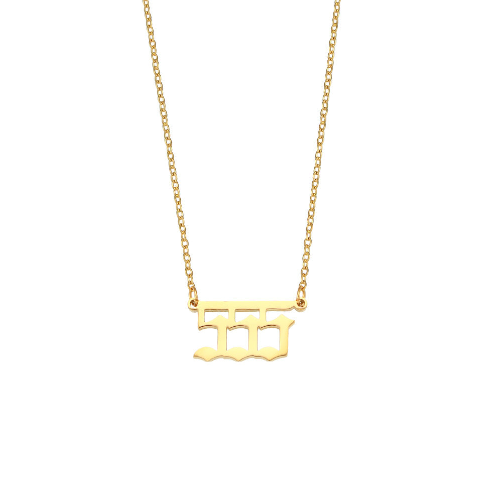 Fashionable Minimalist Numeric Pendant Necklace for Women in Stainless Steel with Plated Finish