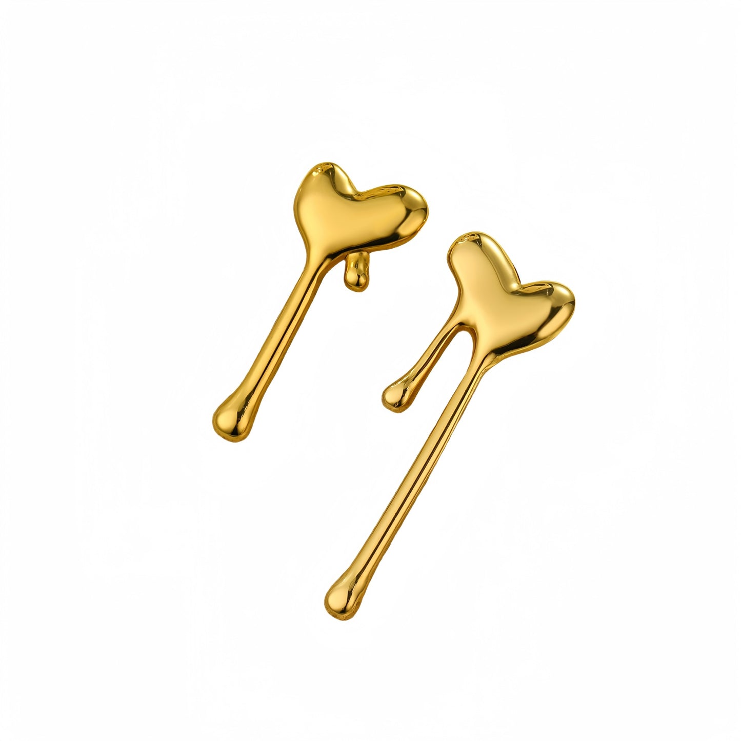 Fashionable Minimalist Lava Heart-Shaped Titanium Steel Earrings for Women with Dangling Teardrop and Tassel Details