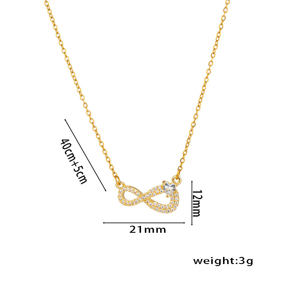 Collar con colgante minimalista de nudo de lazo de acero de titanio para mujer con cadena de serpiente chapada