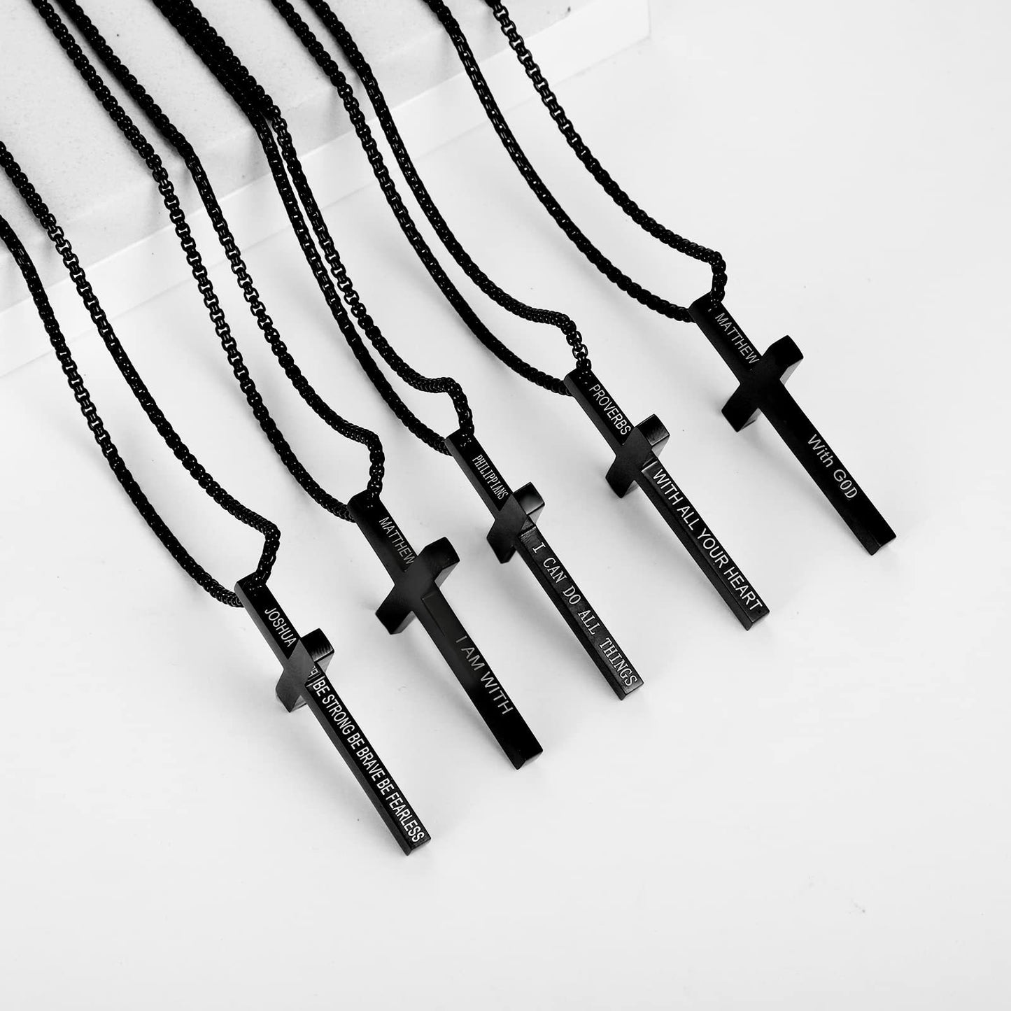 Minimalist Cross Pendant Necklace in Stainless Steel with Polished Titanium Steel Charm for Unisex Daily Wear