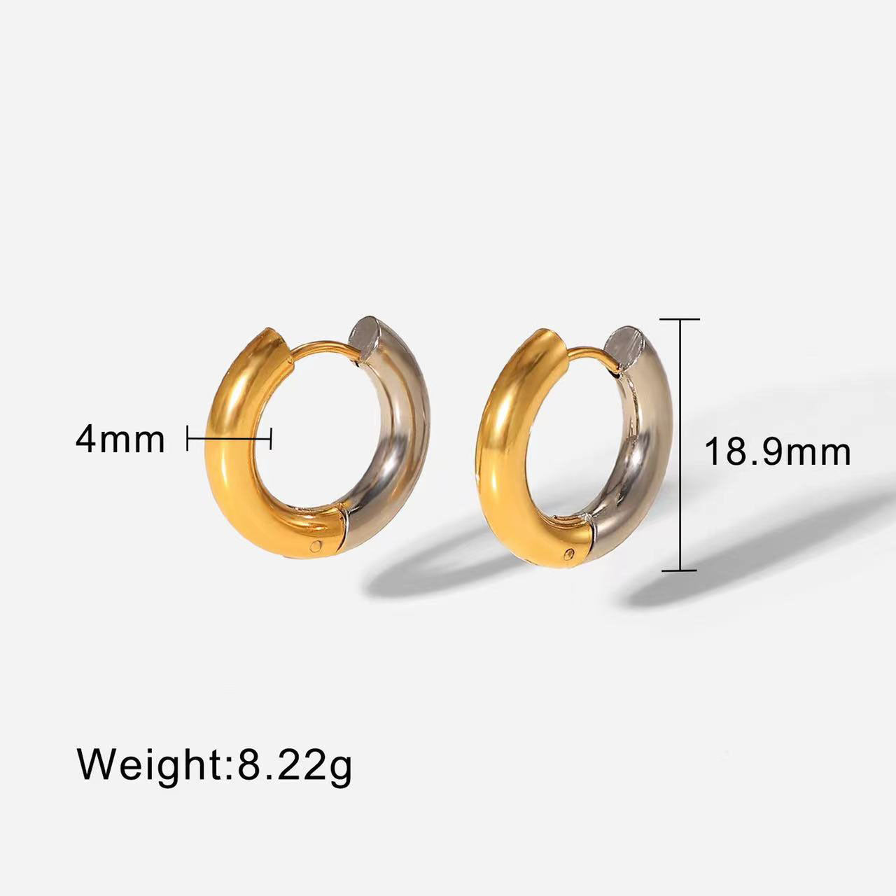 Pendientes de aro minimalistas en forma de U de acero de titanio chapado en oro de 18 quilates para hombres y mujeres